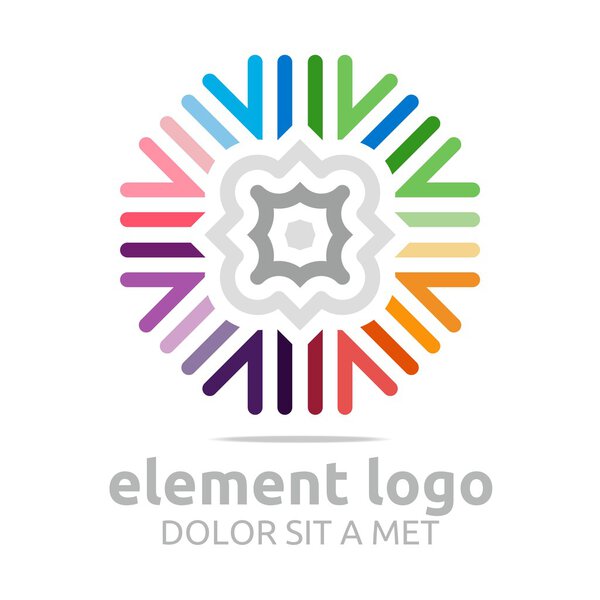 Logo colorful elements lines design abstract vector