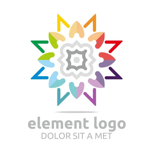 Logo warna-warni elemen garis desain abstrak vektor - Stok Vektor