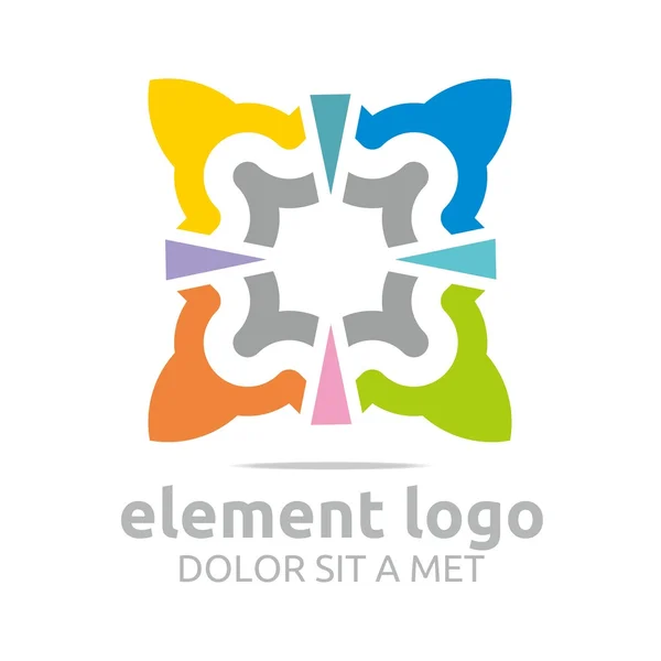 Logo elementos coloridos líneas diseño vector abstracto — Archivo Imágenes Vectoriales