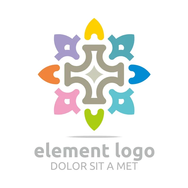 Logo warna-warni elemen garis desain abstrak vektor - Stok Vektor