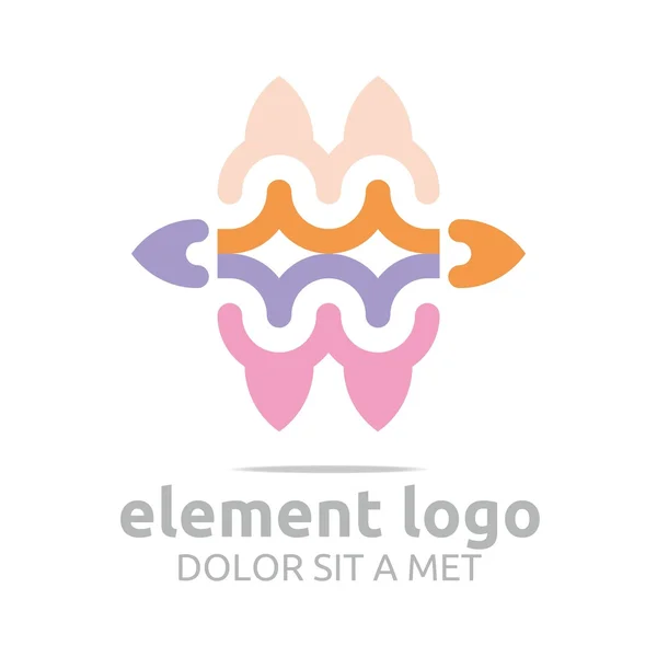 Logo éléments colorés lignes conception vecteur abstrait — Image vectorielle