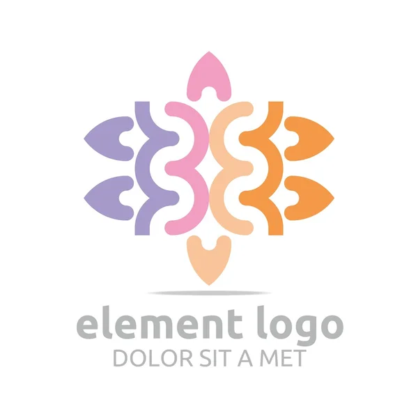 Logo warna-warni elemen garis desain abstrak vektor - Stok Vektor