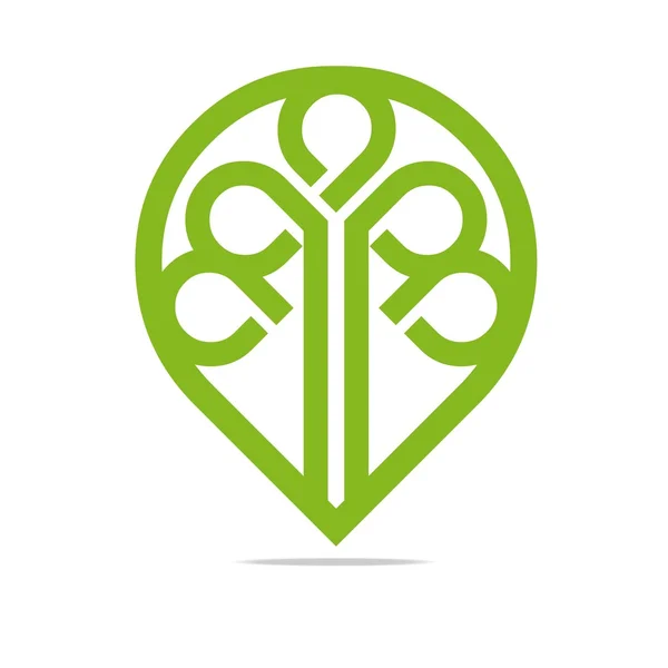Logo gehen grüne Blatt Begrünung Symbol Symbol Vektor — Stockvektor