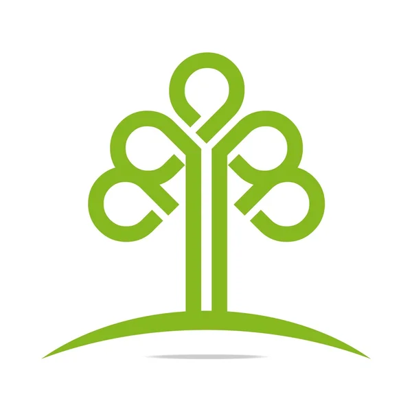 Logo gehen grüne Blatt Begrünung Symbol Symbol Vektor — Stockvektor