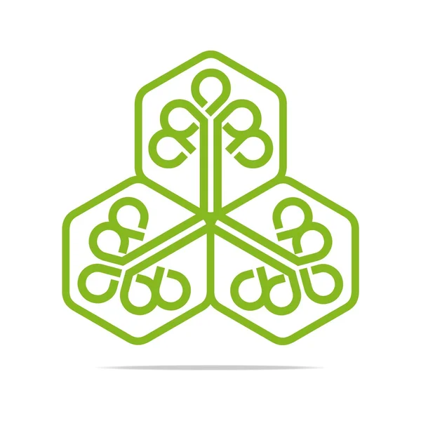 Logo go verde foglia greening simbolo icona vettore — Vettoriale Stock