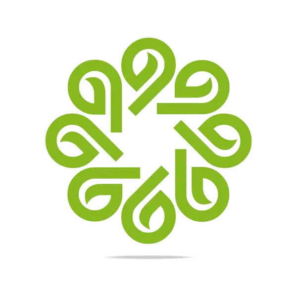 Logo przejść zielony liść ekologiczny symbol wektor — Wektor stockowy