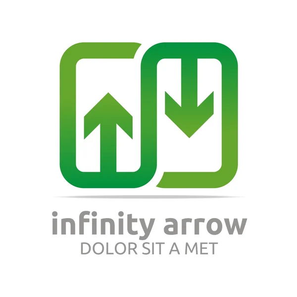 Logo astratto infinity arrow design simbolo icona vettore — Vettoriale Stock