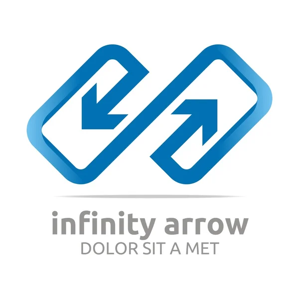 Logo abstrait infinité flèche design symbole icône vecteur — Image vectorielle
