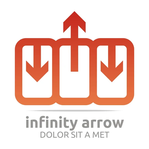 Logo abstrakt infinity pilen design symbol ikonen vektor — Stock vektor