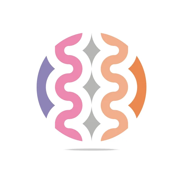 Logo colorido arco elemento diseño abstracto icono vector — Vector de stock