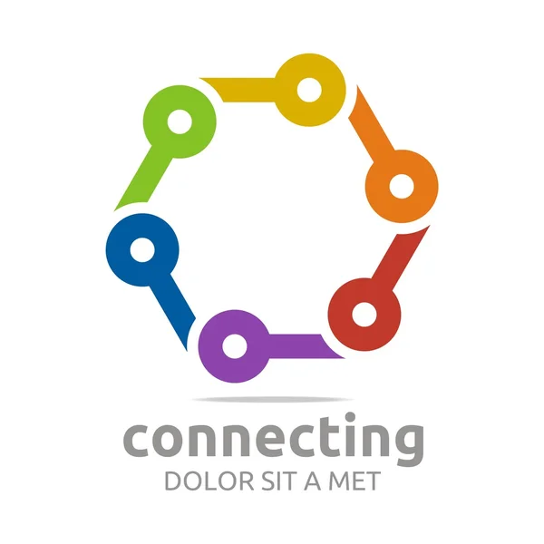 Logo abstract connecting design icon chains vector — Stock Vector