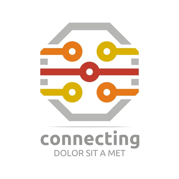 Логотип абстрактний з'єднувальний вектор ланцюгів дизайну — стоковий вектор