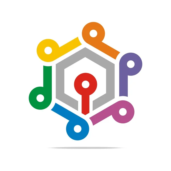 Wektor logo streszczenie łączące projekt ikonę sieci — Wektor stockowy