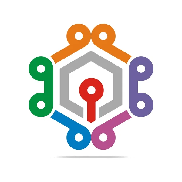 Wektor logo streszczenie łączące projekt ikonę sieci — Wektor stockowy