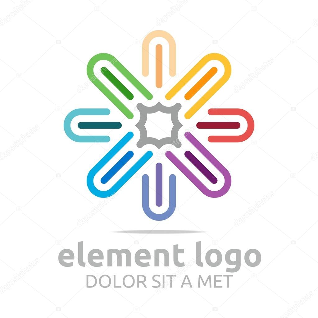 Logo colorful elements lines design abstract vector