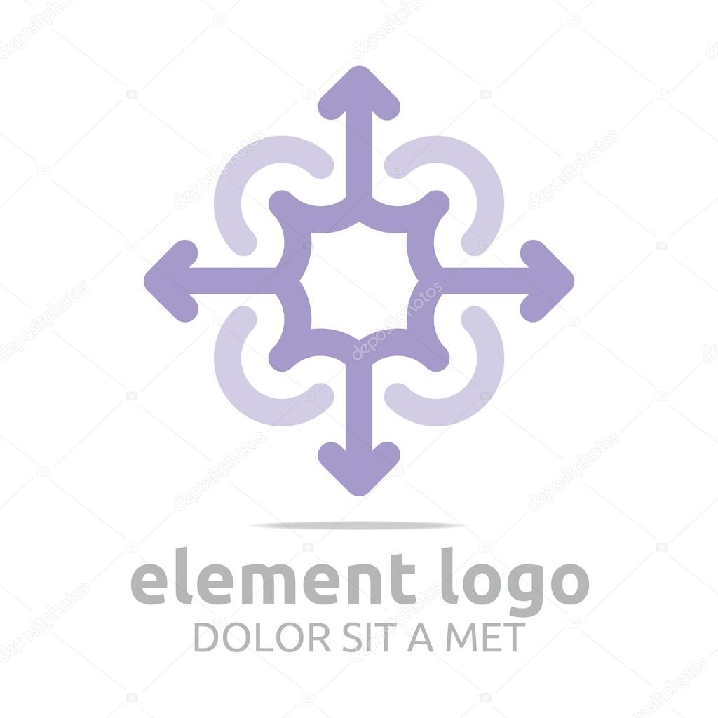 Logo colorful arch element design abstract icon vector