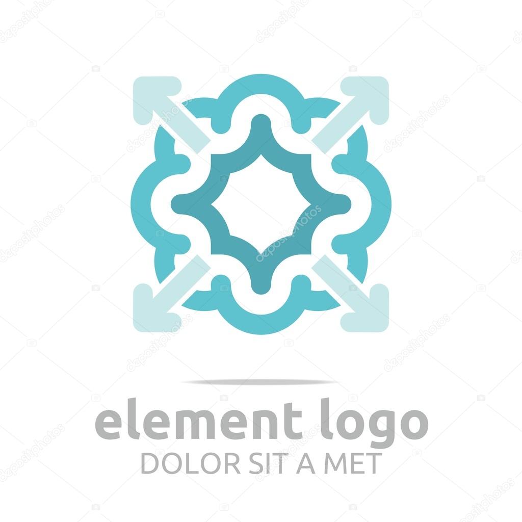 Logo colorful arch element design abstract icon vector