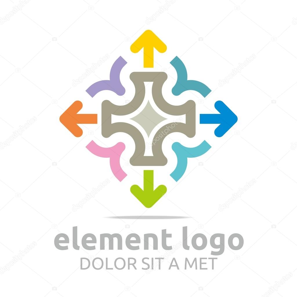 Logo colorful arch element design abstract icon vector