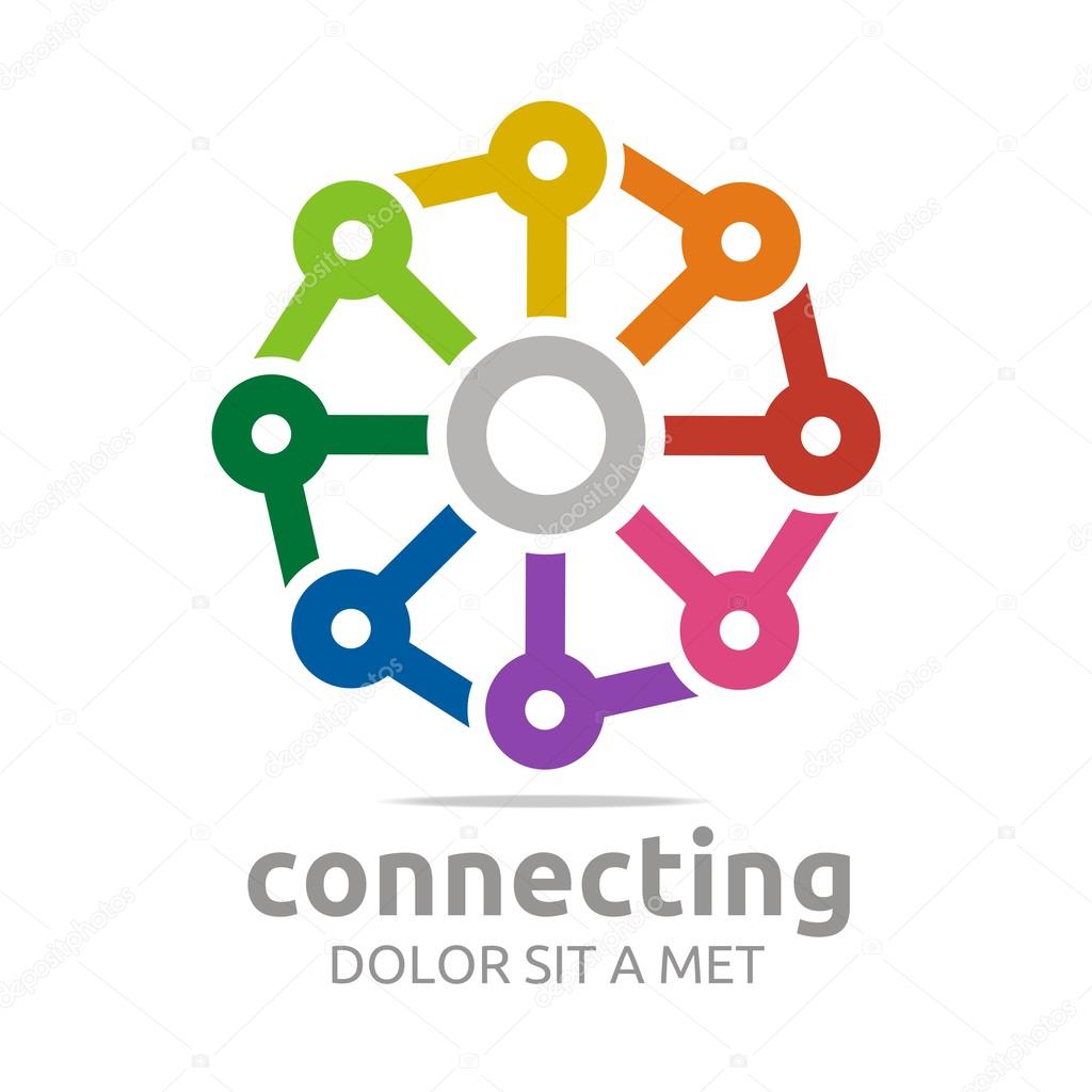 Logo abstract connecting design icon chains vector