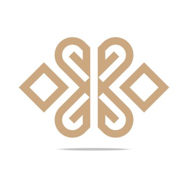 Logo soyut harf G aşk kombinasyon tasarım öğesi simgesi simgesi