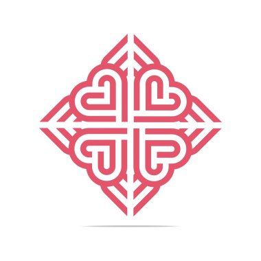 Logo soyut harf G aşk kombinasyon tasarım öğesi simgesi simgesi