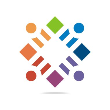 Logo soyut bağlantı çemberi kare element vektörü