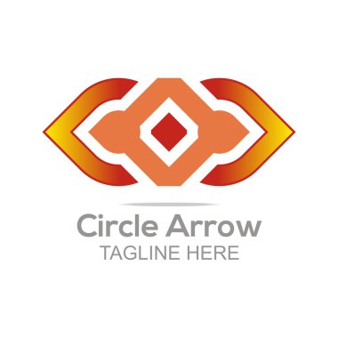 Abstract logo letter circle arrow design icon vector
