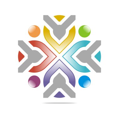 Abstract logo letter circle arrow design icon vector