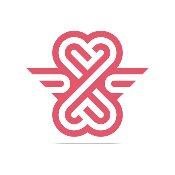Logo abstraktní písmeno G láska kombinace Design Element Symbol ikona — Stockový vektor