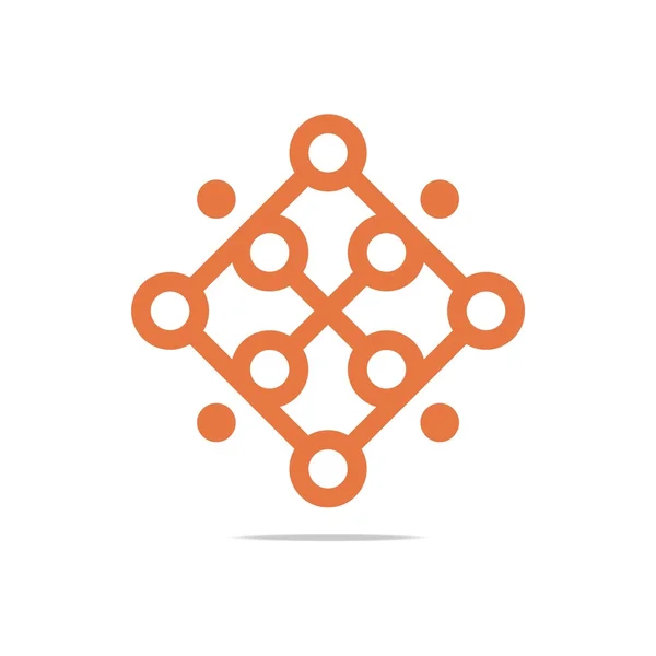 ロゴ抽象接続円2乗要素ベクトル — ストックベクタ