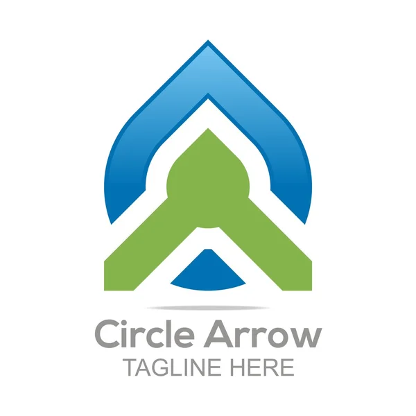 Abstract logo letter circle arrow design icon vector — 스톡 벡터