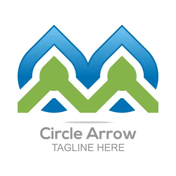 Abstract logo letter circle arrow design icon vector — Stock Vector