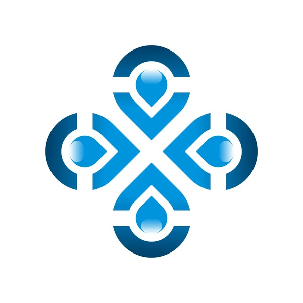 Logo reines wasser tropfen symbol symbol vektor business aqua — Stockvektor