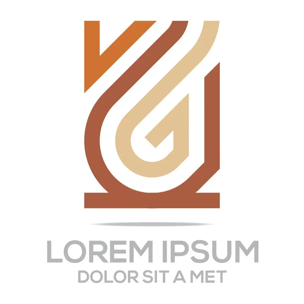 Logo Abstract Letter G Combination Design Icon Vector — Vetor de Stock