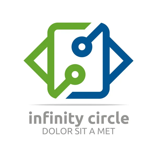 Logo Abstract Design Connect Infinity Circle letter — 스톡 벡터