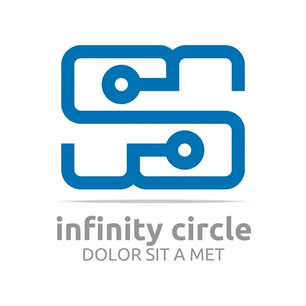 Logo Abstrato Design Conectar Infinito Círculo letra —  Vetores de Stock