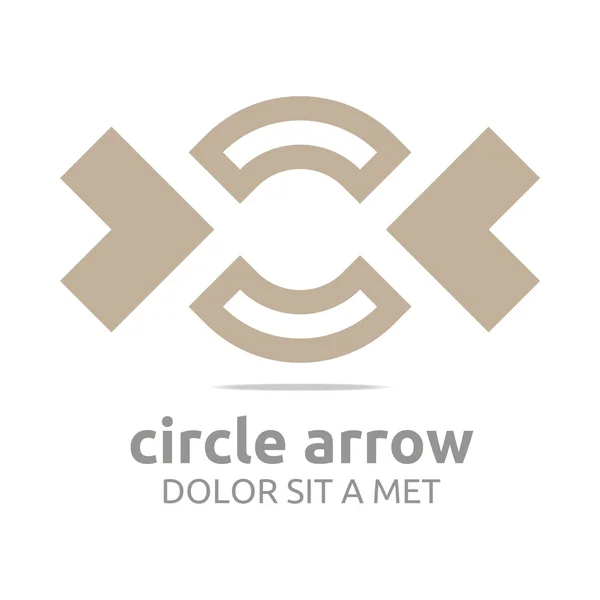 Logo Design Letter C Arrow Brown Icon Symbol Abstract Vector — Stok Vektör