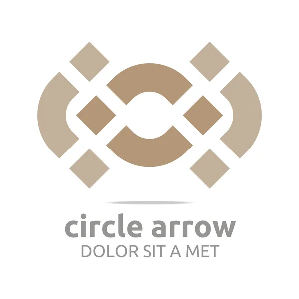 Logo Design Letter C Arrow Brown Icon Symbol Abstract Vector — Stockvector