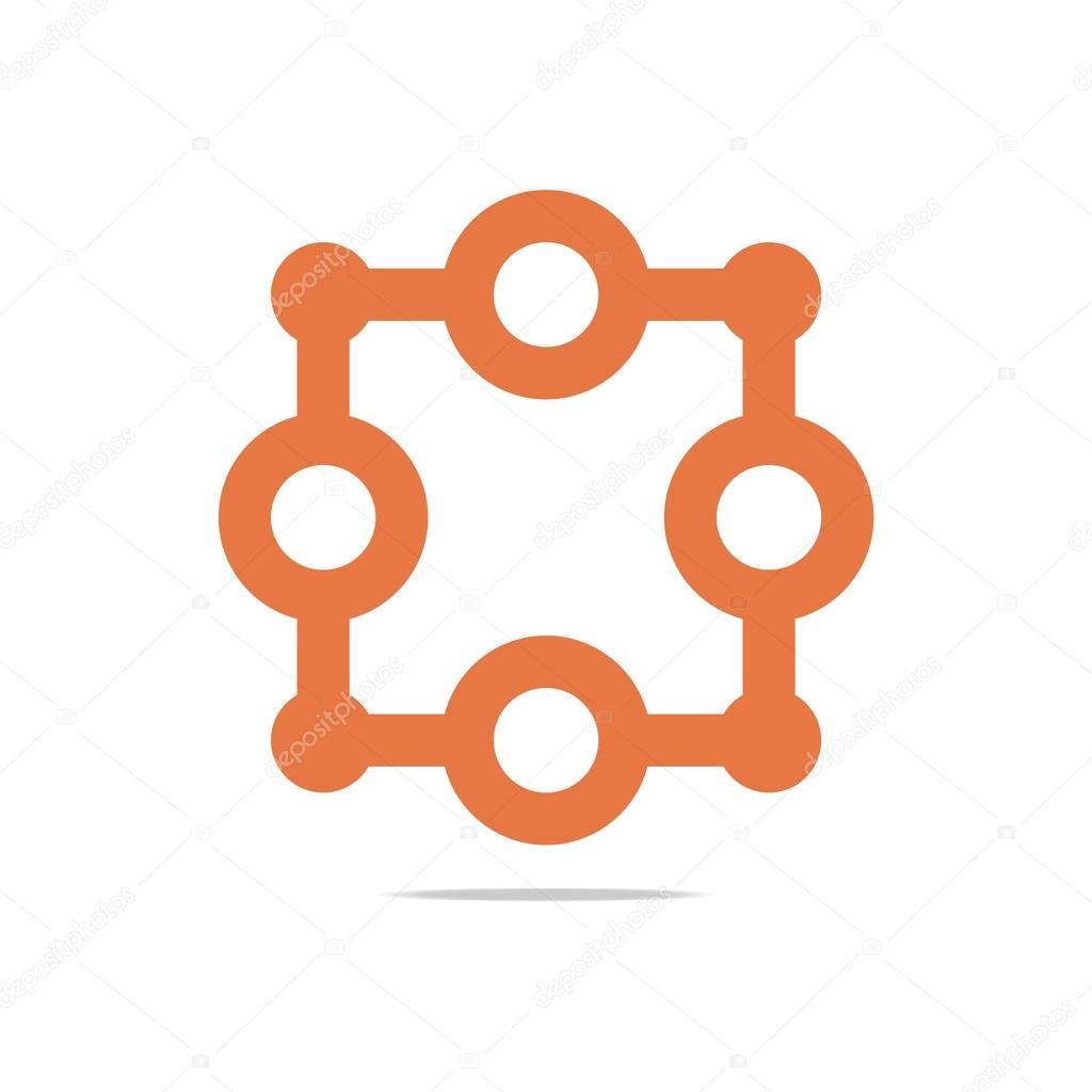 Logo abstract connection circle square element vector