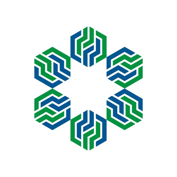 Logo Design Hexagon Zigzag Icon Symbol — стоковий вектор