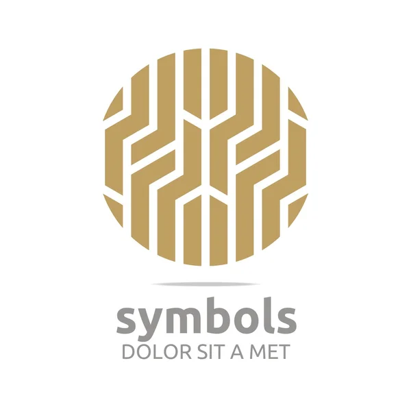 Logo Design Círculo Zigzag Ícone Símbolo — Vetor de Stock