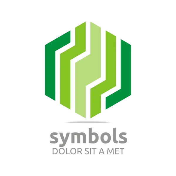 Diseño de Logo Hexagon Zigzag Icon Symbol — Vector de stock
