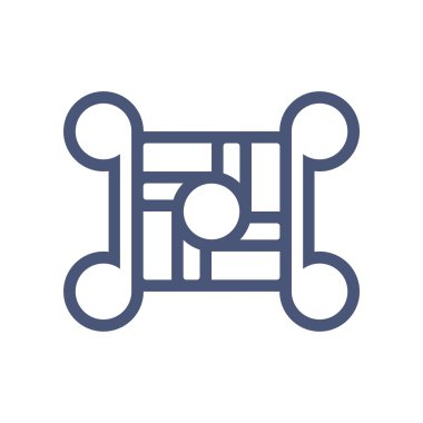 Soyut tasarım Logo daire kare bağlama simge vektör