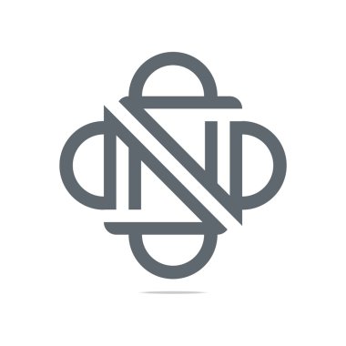 Soyut tasarım Logo daire kare bağlama simge vektör