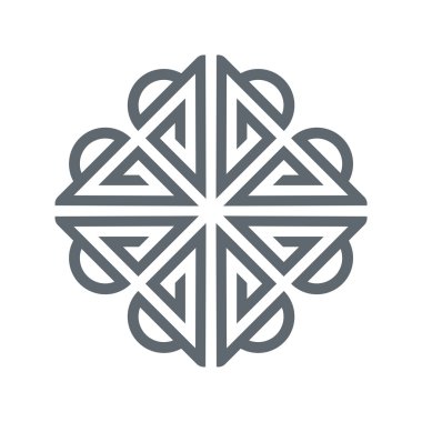 Soyut tasarım Logo daire kare bağlama simge vektör