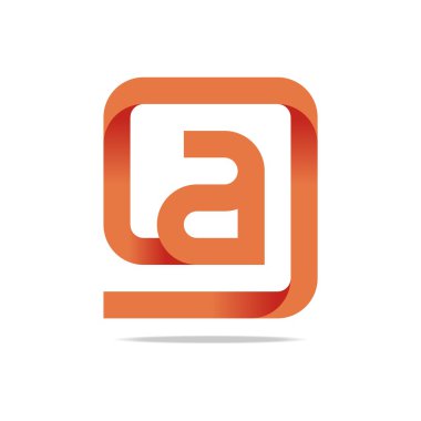 Logo dizayn A harfi turuncu sembol simge soyut vektör