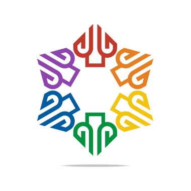 Logo soyut harf G aşk kombinasyon tasarım öğesi simgesi simgesi