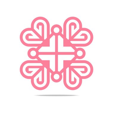 Logo soyut mektubu aşk kombinasyon tasarım öğesi sembol simge