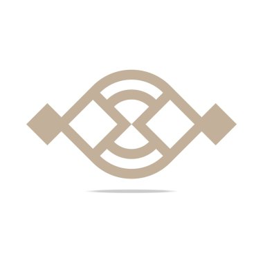 Logo soyut simgesini daire kare tasarlamak vektör