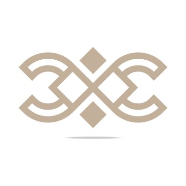 Logo soyut simgesini daire kare tasarlamak vektör